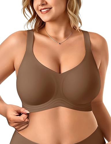Bras for Women No Underwire Wireless Support Bra Underarm-Smoothing