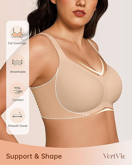 Bras for Women No Underwire Wireless Support Bra Underarm-Smoothing - Image 4