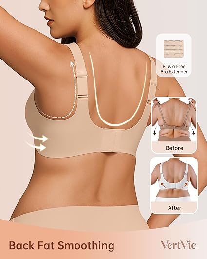 Bras for Women No Underwire Wireless Support Bra Underarm-Smoothing - Image 3