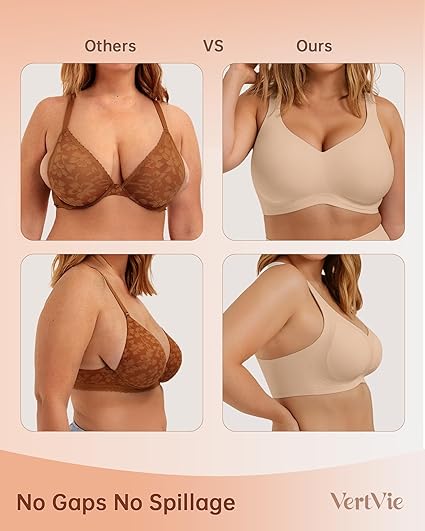 Bras for Women No Underwire Wireless Support Bra Underarm-Smoothing - Image 2
