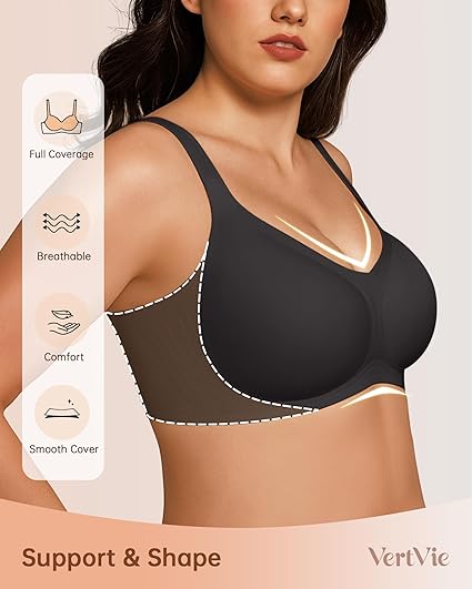 Bras for Women No Underwire Wireless Support Bra Underarm-Smoothing - Image 10