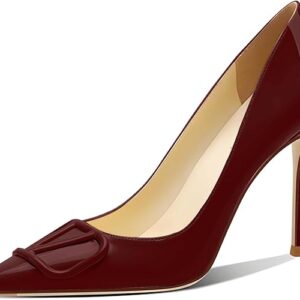 Women's 3.9IN Pointed Toe Stiletto Pumps Shoes Elegant High Heels