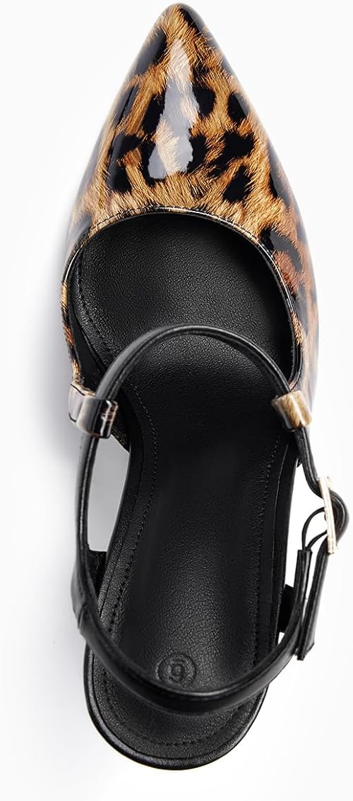 Coutgo Womens High Heels Pointed Toe Ankle Strap Pumps - Image 4