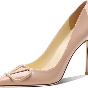 Women's 3.9IN Pointed Toe Stiletto Pumps Shoes Elegant High Heels