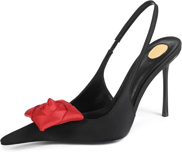 Women’s Pointed Toe Slingback Heels Stiletto High Heel Pumps Sexy - Image 4