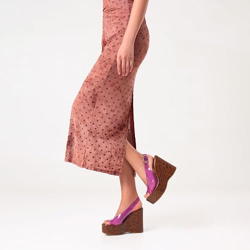 Cork Wedges Heels for Women Platform Sandals Clear Jelly Shoes - Image 5