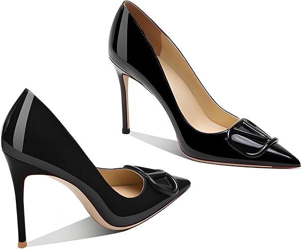 Women's 3.9IN Pointed Toe Stiletto Pumps Shoes Elegant High Heels - Image 2