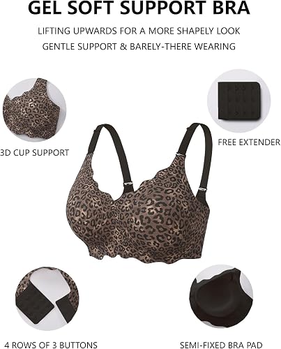 COCOMARTS Jelly Bras for Women No Underwire Scalloped Push Up - Image 3