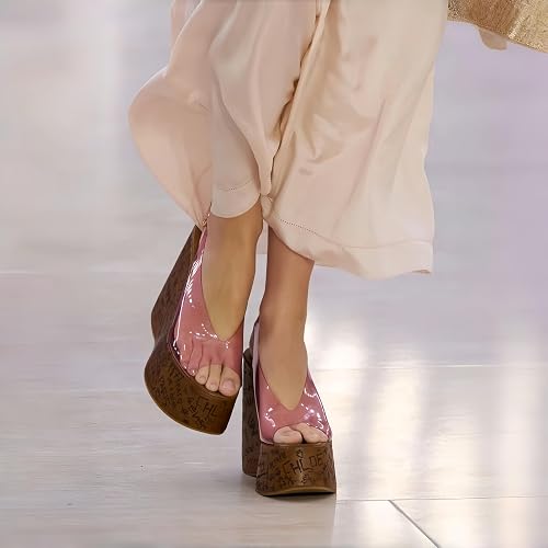 Cork Wedges Heels for Women Platform Sandals Clear Jelly Shoes - Image 7