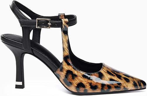 Coutgo Womens High Heels Pointed Toe Ankle Strap Pumps - Image 5