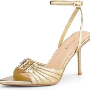 Women's High Stiletto Heels Pointed Open Peep Toe Ankle Strap