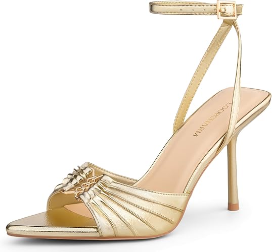 Women's High Stiletto Heels Pointed Open Peep Toe Ankle Strap