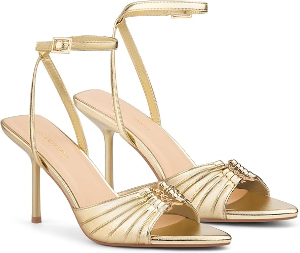 Women's High Stiletto Heels Pointed Open Peep Toe Ankle Strap - Image 2