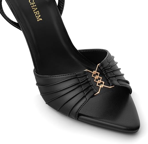 Women's High Stiletto Heels Pointed Open Peep Toe Ankle Strap - Image 5
