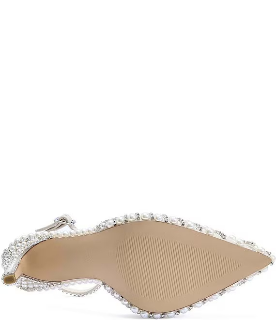 Davina Pearl and Rhinestone Ankle Wrap Pumps Azalea Wang - Image 4