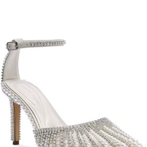 Davina Pearl and Rhinestone Ankle Wrap Pumps Azalea Wang