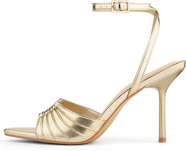 Women's High Stiletto Heels Pointed Open Peep Toe Ankle Strap - Image 3