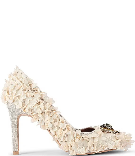 Kurt Geiger London Pimlico Flower Ornamented Logo Hardware Court Pumps