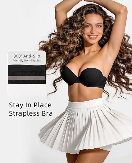 Strapless Push Up Bras for Women Padded Add One Cup - Image 12
