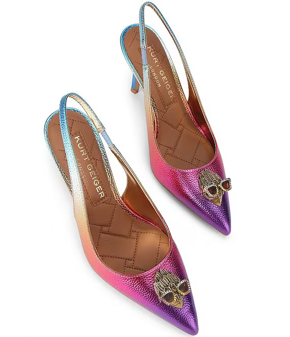 Kurt Geiger London Belgravia Metallic Rainbow Leather Logo Ornament - Image 3