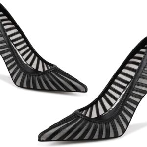 Women's Pumps Pointed Toe Heels Closed Toe Mesh Pumps High Stiletto
