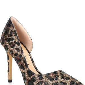 TherryTwo Leopard Rhinestone d'Orsay Dress Pumps Gianni Bini