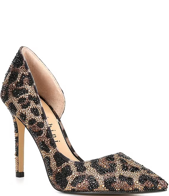 TherryTwo Leopard Rhinestone d'Orsay Dress Pumps Gianni Bini