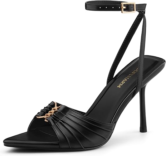 Women's High Stiletto Heels Pointed Open Peep Toe Ankle Strap