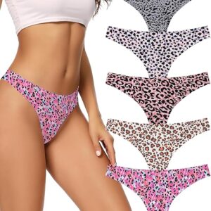 voenxe Seamless Women Underwear Thongs,No Show Ladies Thong