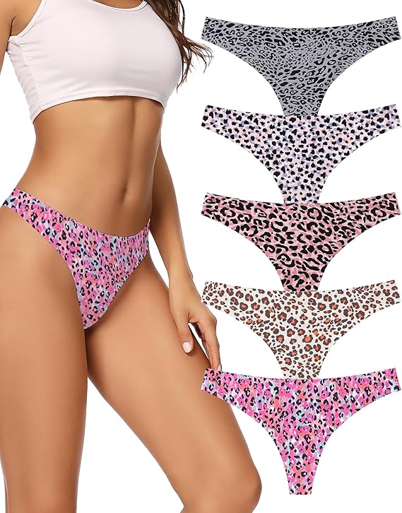 voenxe Seamless Women Underwear Thongs,No Show Ladies Thong