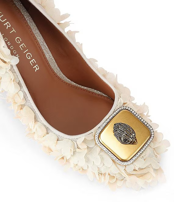 Kurt Geiger London Pimlico Flower Ornamented Logo Hardware Court Pumps - Image 4
