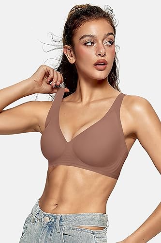 OEAK Womens Deep V Bras Wireless Comfortable Bra Bralettes - Image 6
