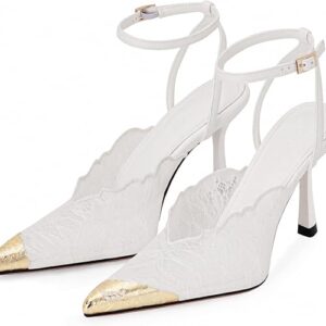 Women Lace Slingback Stiletto High Heels 2026 Pointed Toe Soft Sexy