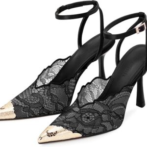 Women Lace Slingback Stiletto High Heels 2026 Pointed Toe Soft Sexy