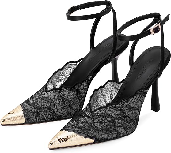 Women Lace Slingback Stiletto High Heels 2026 Pointed Toe Soft Sexy