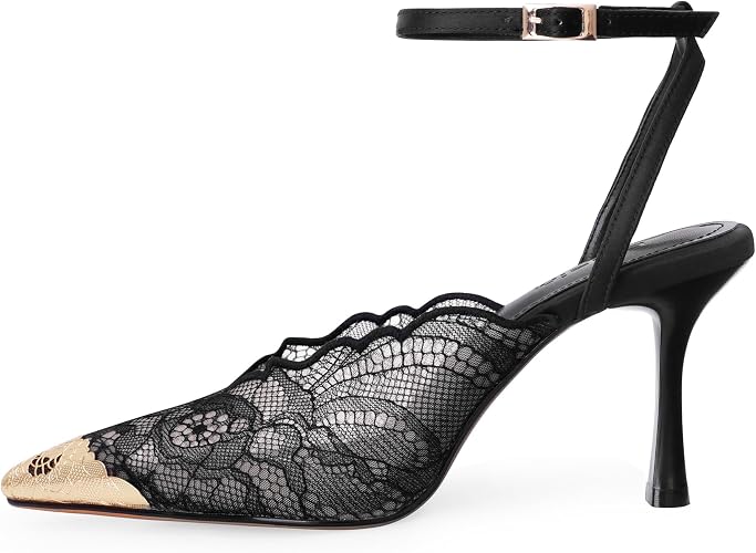 Women Lace Slingback Stiletto High Heels 2026 Pointed Toe Soft Sexy - Image 3