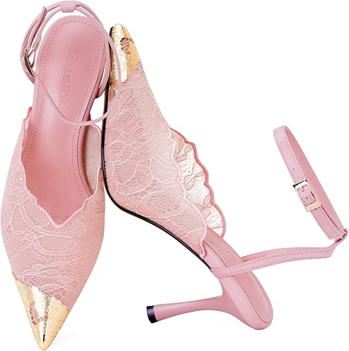 Women Lace Slingback Stiletto High Heels 2026 Pointed Toe Soft Sexy - Image 4