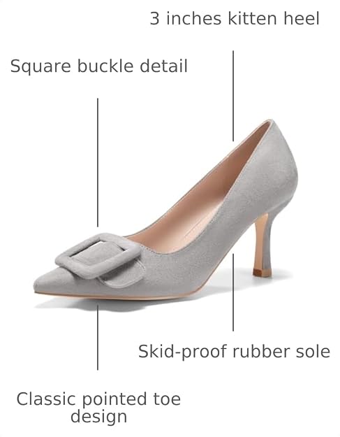 Coutgo Women's Closed Pointed Toe Pumps Stiletto High Heels - Image 5