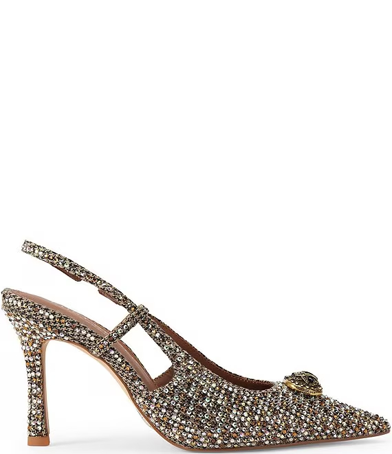 Kurt Geiger London Chelsea Point Crystal Embellished Slingback Pumps - Image 4
