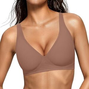 OEAK Womens Deep V Bras Wireless Comfortable Bra Bralettes