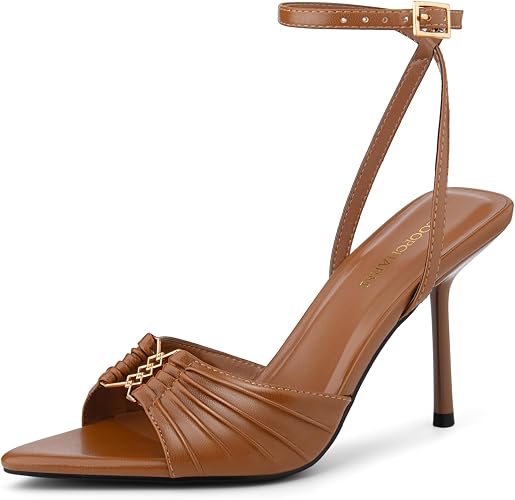 Women's High Stiletto Heels Pointed Open Peep Toe Ankle Strap