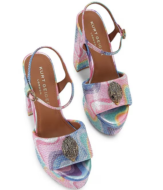 Kurt Geiger London Kensington Rainbow Crystal Embellished Logo Platform - Image 2