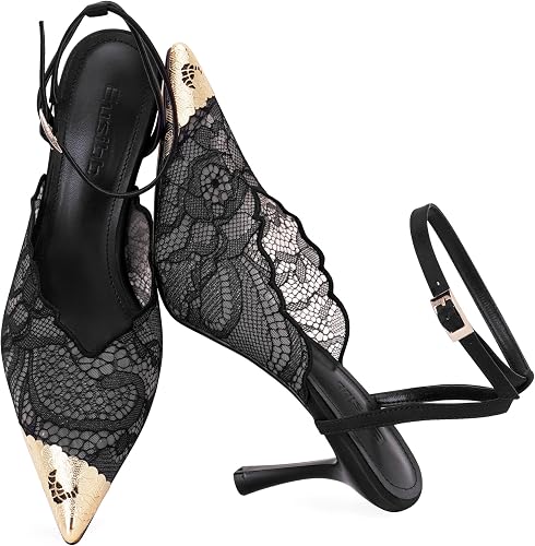 Women Lace Slingback Stiletto High Heels 2026 Pointed Toe Soft Sexy - Image 4