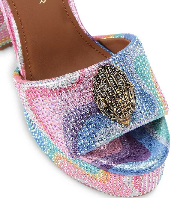 Kurt Geiger London Kensington Rainbow Crystal Embellished Logo Platform - Image 3