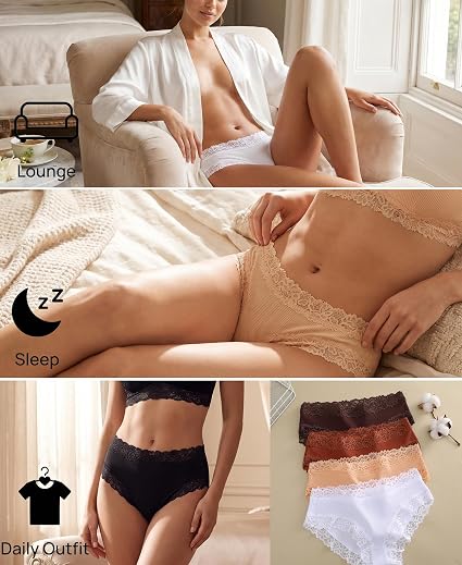 Knowyou Cotton Underwear for Women Cheeky Bikini Womens - Image 4