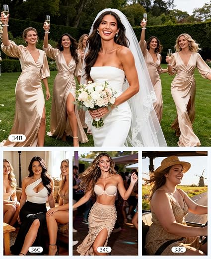 Strapless Push Up Bras for Women Padded Add One Cup - Image 10