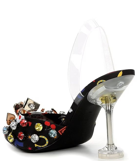 Gianni Bini Maverick Printed Casino Ornament Martini Heel Dress Sandals - Image 5