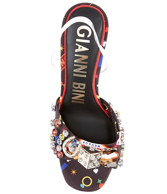 Gianni Bini Maverick Printed Casino Ornament Martini Heel Dress Sandals - Image 7