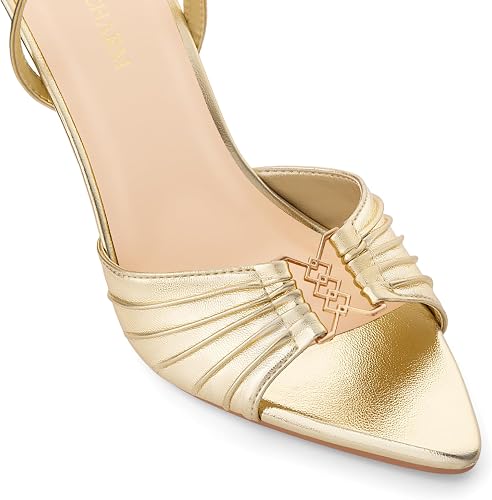 Women's High Stiletto Heels Pointed Open Peep Toe Ankle Strap - Image 4