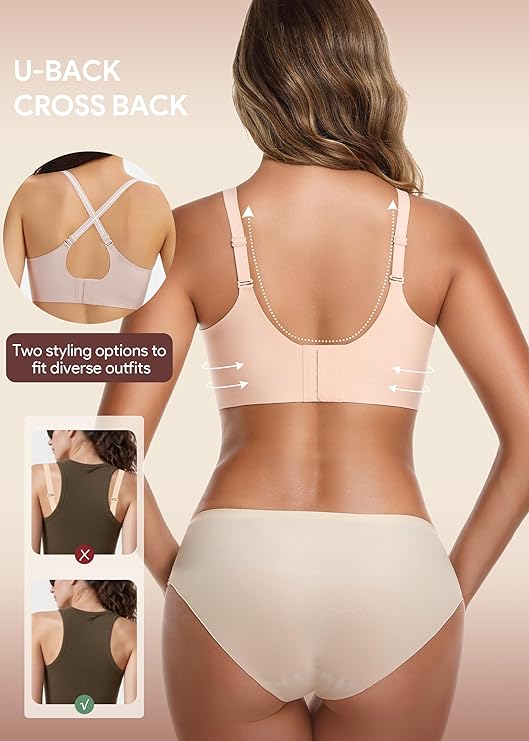 HBselect Jelly Bras for Women No Underwire 3PCS Comfort Wireless